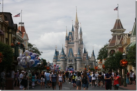 Looking up Main Street, USA
